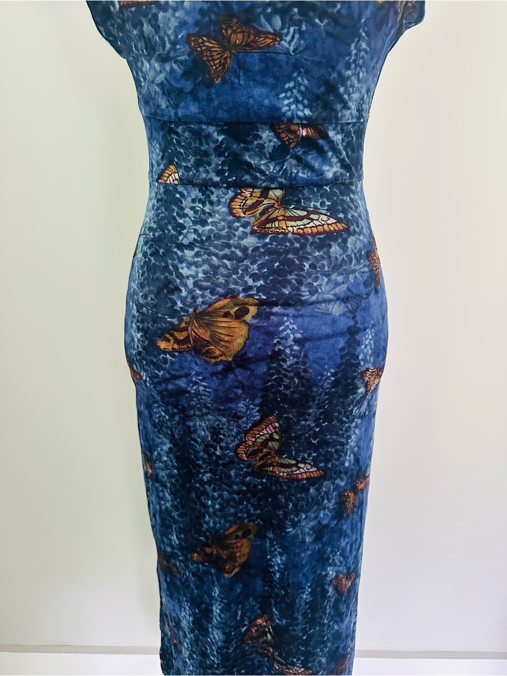 Vintage 90’s Betsey Johnson off the shoulder blue butterfly dress - Picture 8 of 10